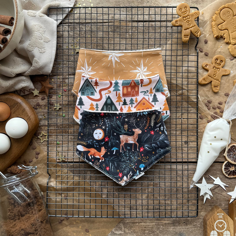 3 Set Dribble Bibs | Gingerbread Collection
