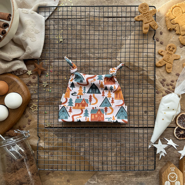Gingerbread Village Knotted Hats