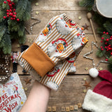 Gold Santa Stripe Long BeeJamas