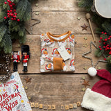 Gold Santa Stripe Long BeeJamas