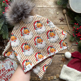 Gold Santa Stripe Bobble Hat