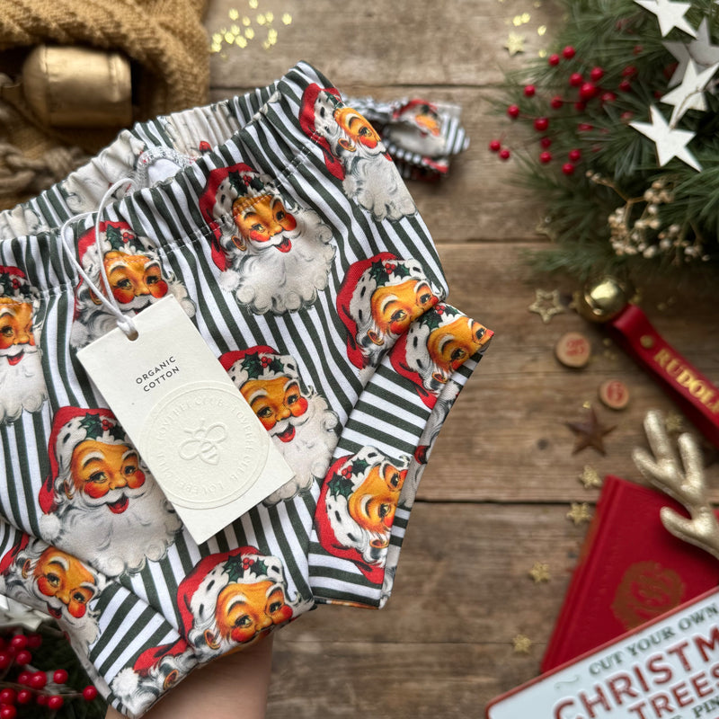 Green Santa Stripe Bloomers