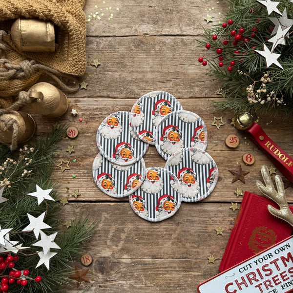 Green Santa Stripe Breast Pads
