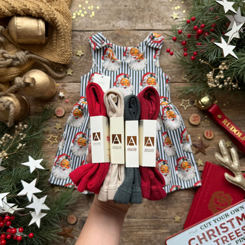Green Santa Stripe Bloomer Romper