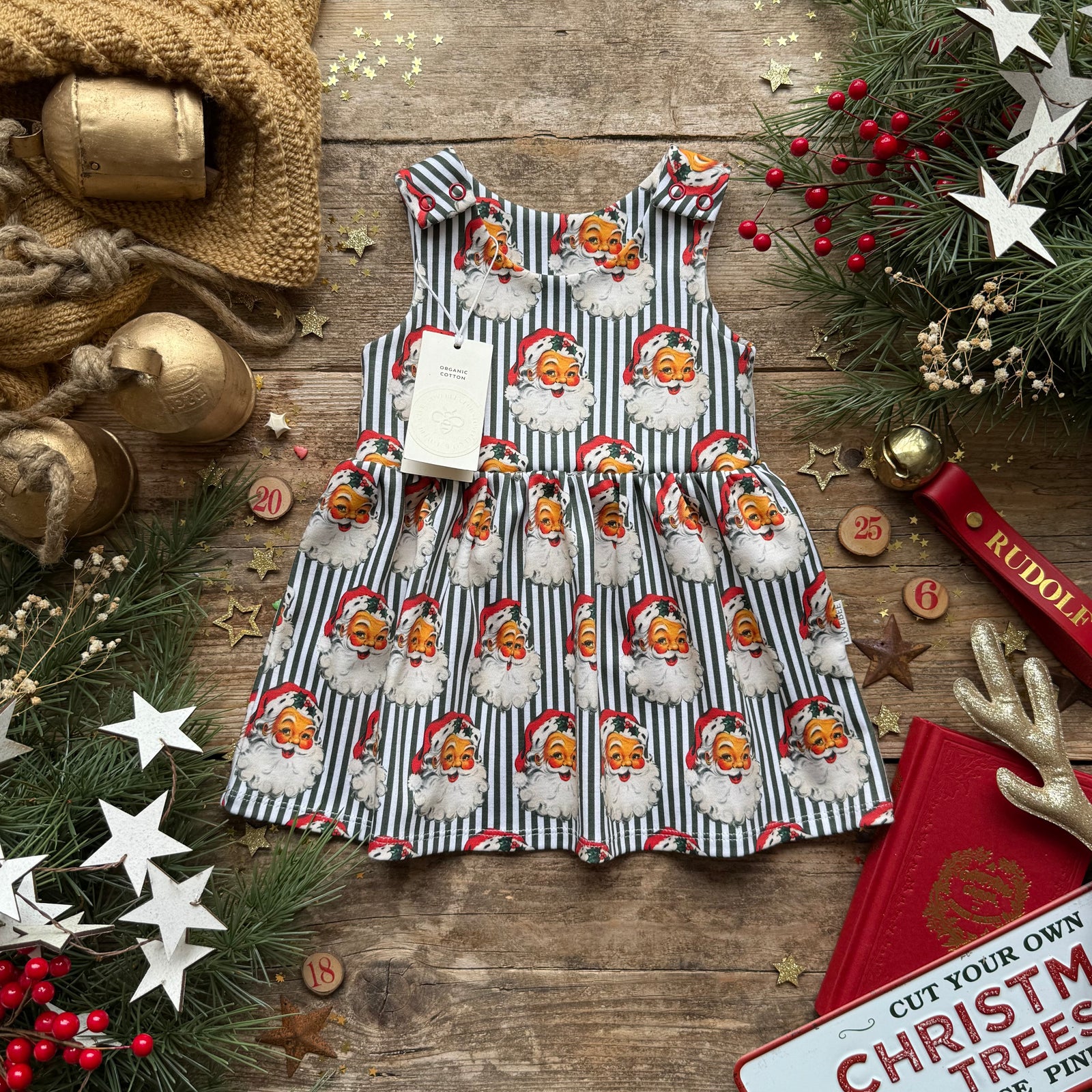 white christmas dresses Bayou Wonderland Organic Cotton Christmas Dress for Kids main image 0