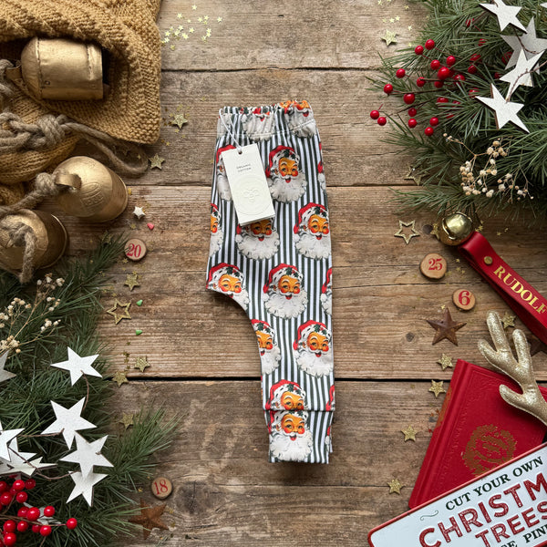 Green Santa Stripe Harem Leggings | Stock