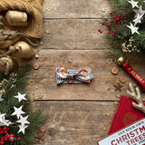 Green Santa Stripe Knot Bow Headband