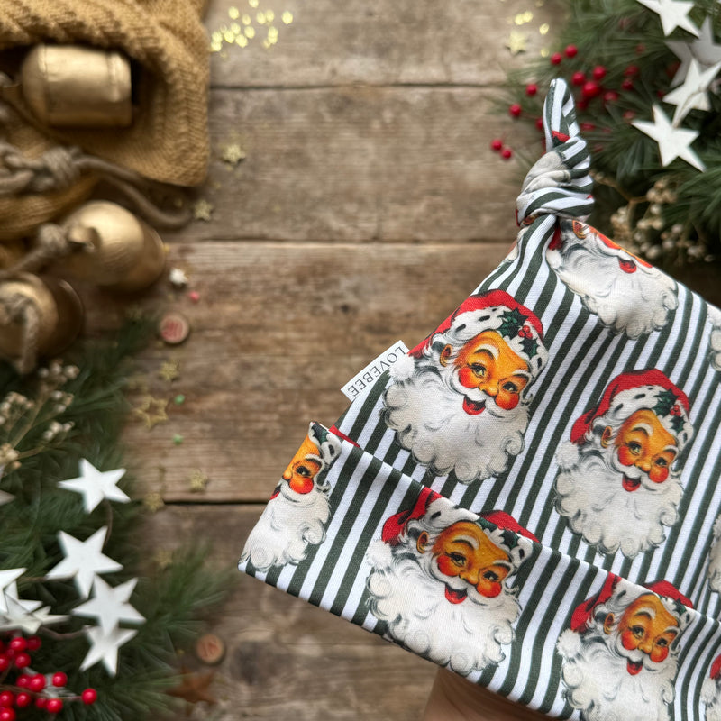 Green Santa Stripe Knotted Hats