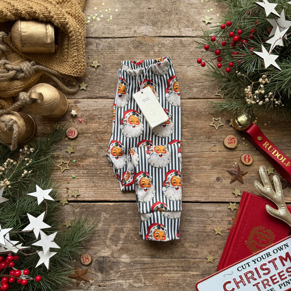 Green Santa Stripe Slim Leggings