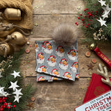 Green Santa Stripe Bobble Hat