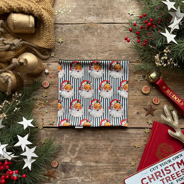 Green Santa Stripe Printed Snood