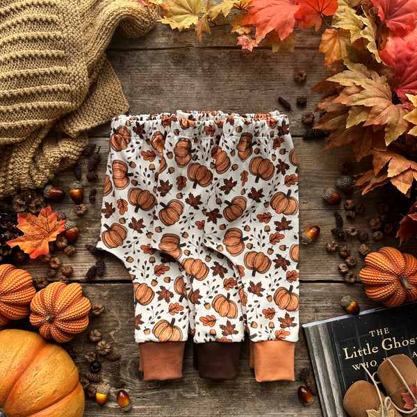 Rustic Pumpkins Footed Romper