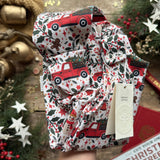 Holiday Truck Footed Romper