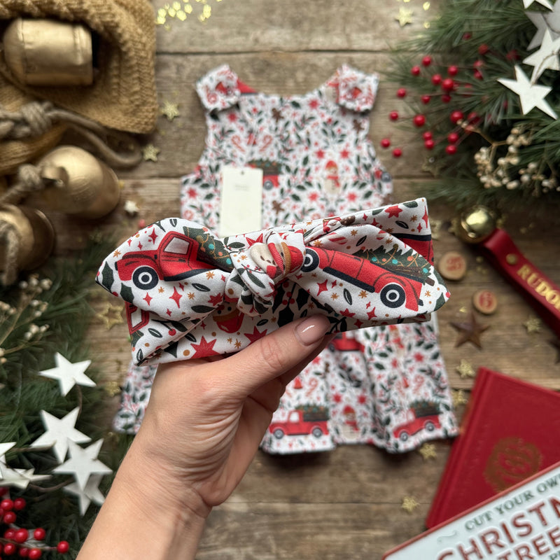 Holiday Truck Knot Bow Headband