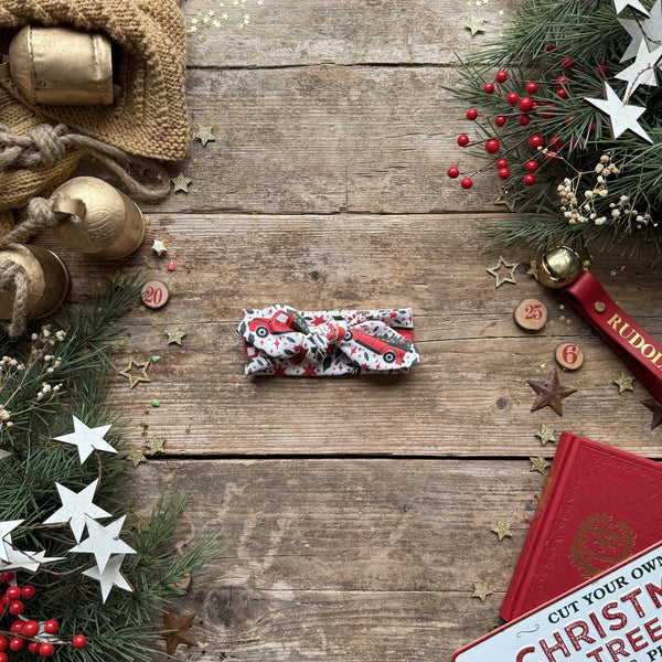 Holiday Truck Knot Bow Headband