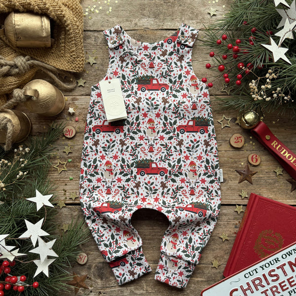 Holiday Truck Long Romper