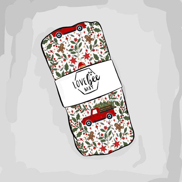 Holiday Truck Organic Double Gauze Swaddle