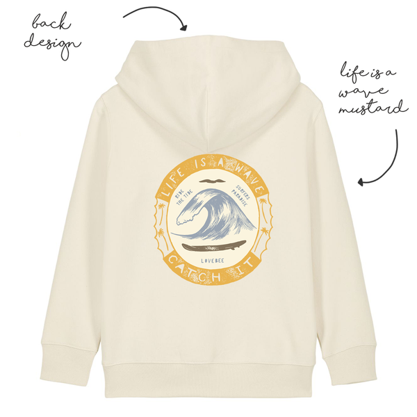 LoveBee Hoodie | Life Is A Wave | Natural Raw