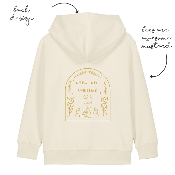 LoveBee Hoodie | Bees are Awesome | Natural Raw