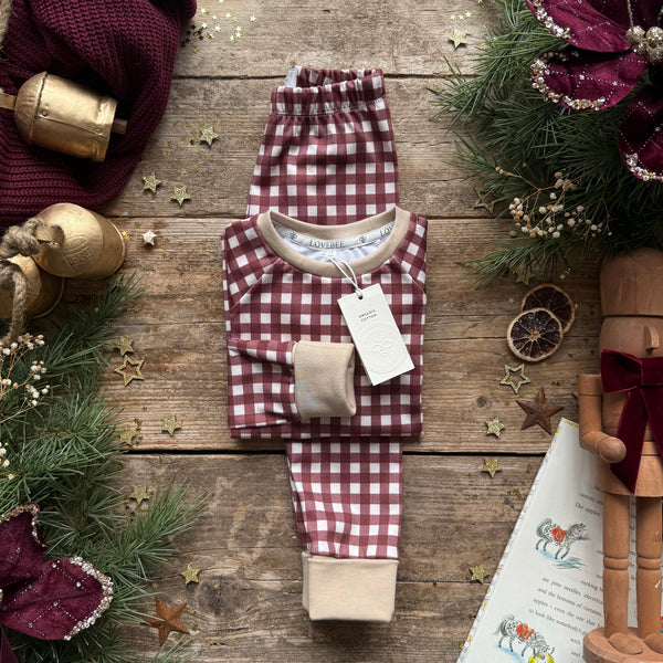 Mulberry Check Long BeeJamas