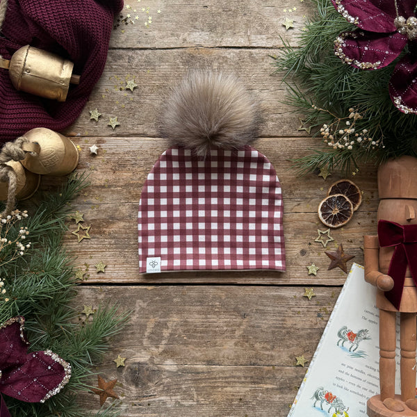 Mulberry Check Bobble Hat