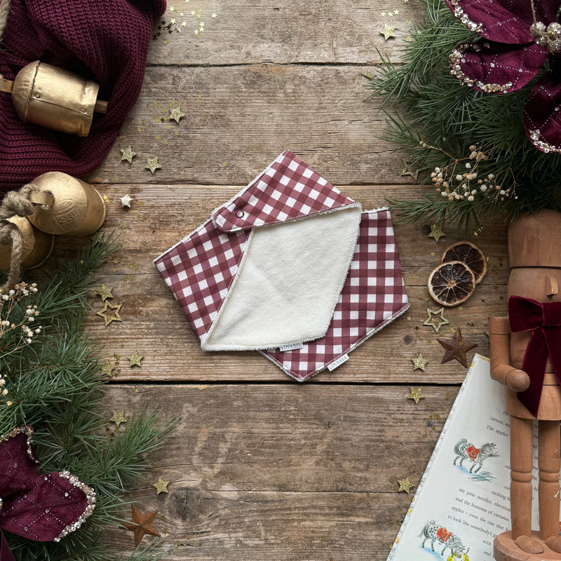 Mulberry Check Dribble Bib
