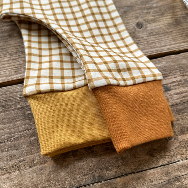 Mustard Gingham Slim Leggings