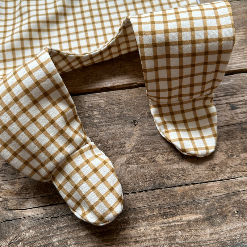 Mustard Gingham Footed Romper