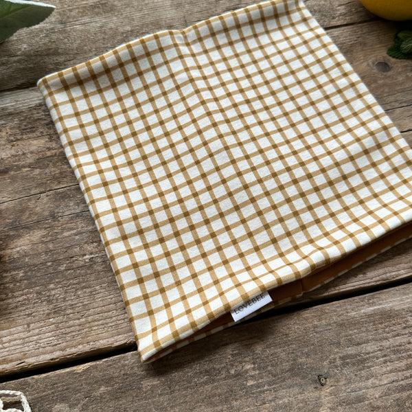 Mustard Gingham Printed Snood