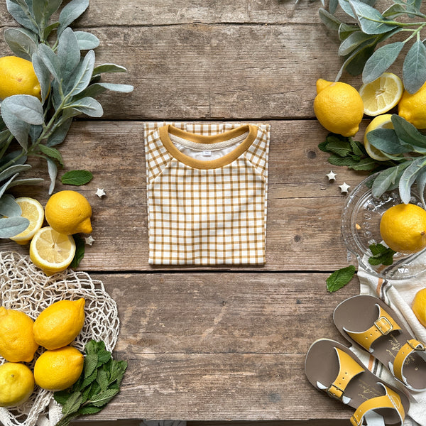 PERFECTLY IMPERFECT | T-Shirt | Short Sleeve | Mustard Gingham