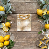 Mustard Gingham Long Top