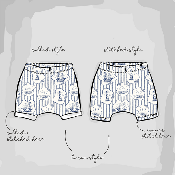 Nautical Knots Rolled Shorts | Ready To Post