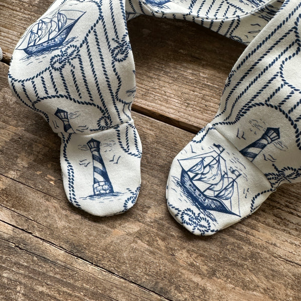 Nautical Knots Footed Romper
