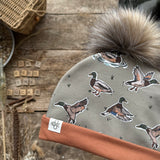 Olive Mallard Bobble Hat