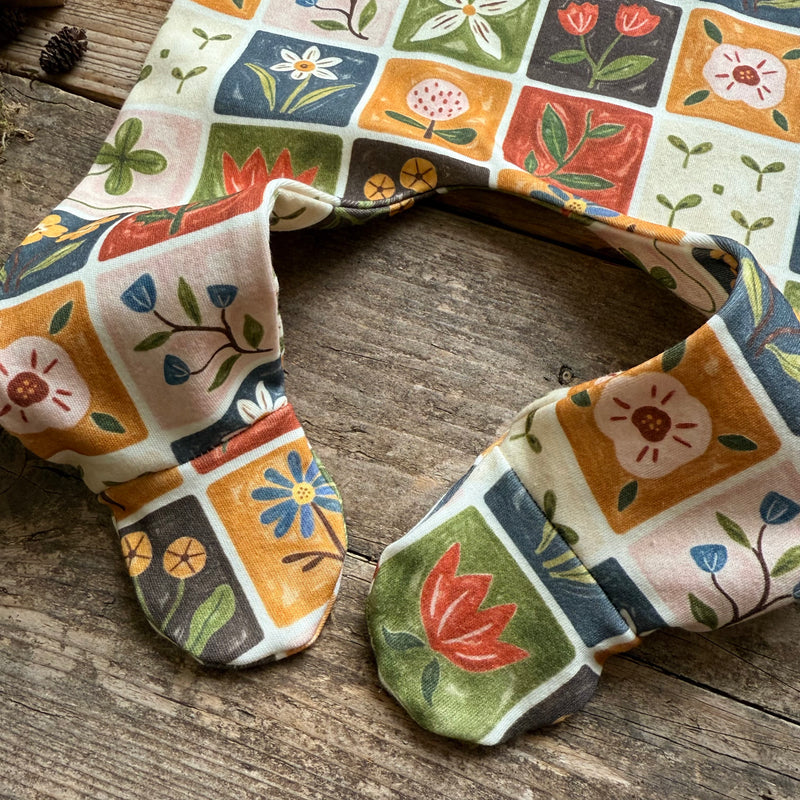 Patchwork Blooms Footed Romper | Ready To Post