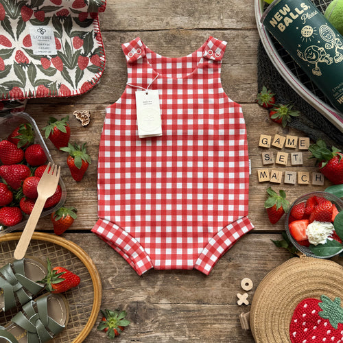Picnic Check Bloomer Romper