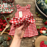 Picnic Check Knot Bow Headband