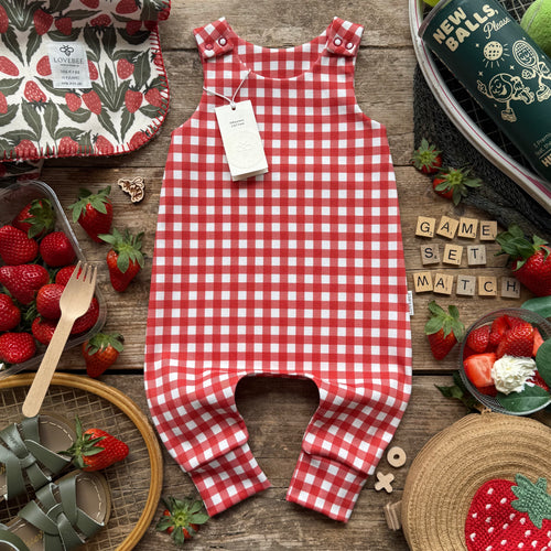 Picnic Check Long Romper