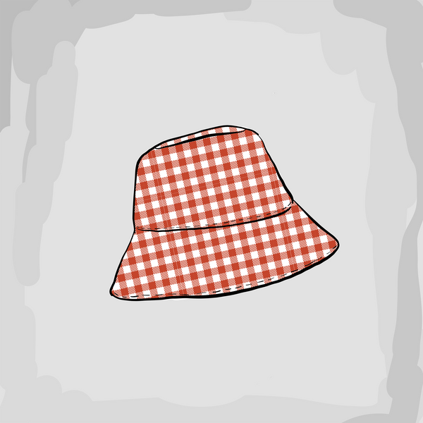 Red Gingham Bucket Sun Hat