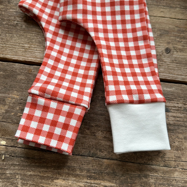 Red Gingham T-Shirt | Long Sleeve