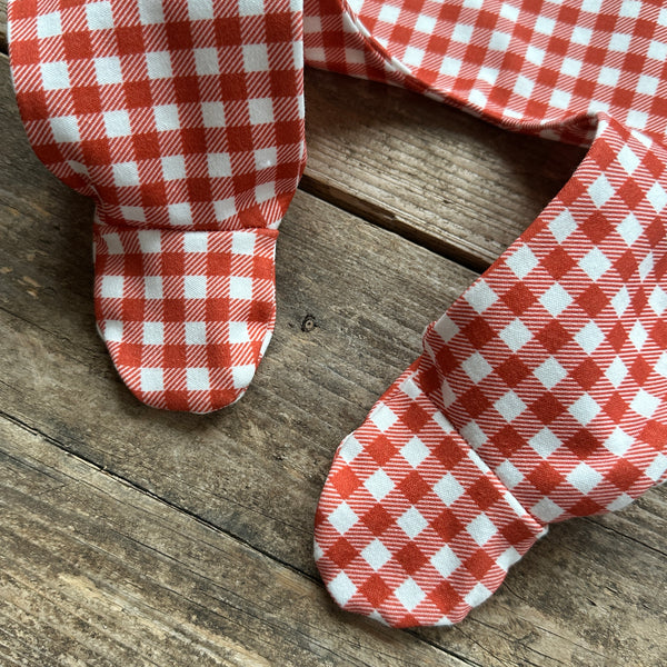 Red Gingham Footed Romper | Ready To Post