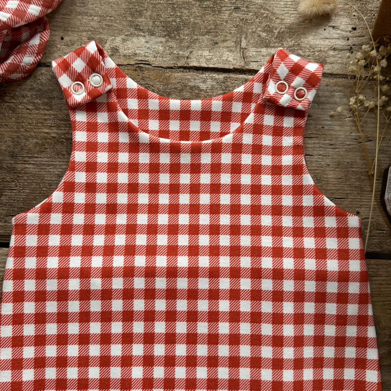 Red Gingham Footed Romper