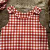 Red Gingham Footed Romper | Ready To Post
