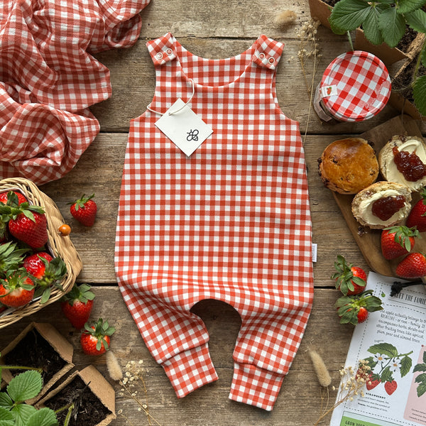 Red Gingham Long Romper | Ready To Post