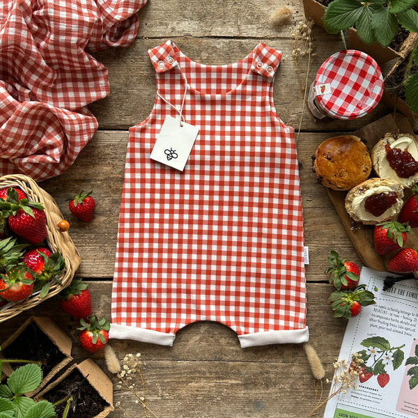 Red Gingham Short Romper | Ready To Post