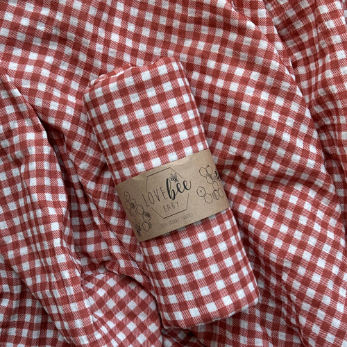 Red Gingham Organic Double Gauze Swaddle | BRAND NEW