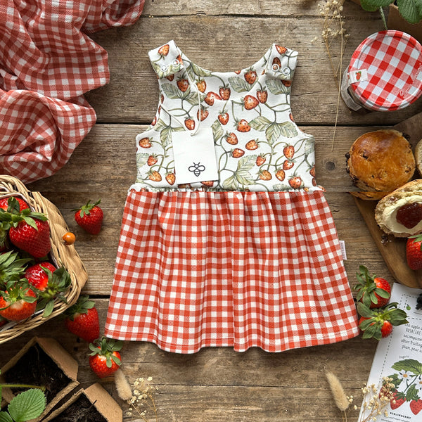 Red Gingham + Strawberries Hybrid Dress