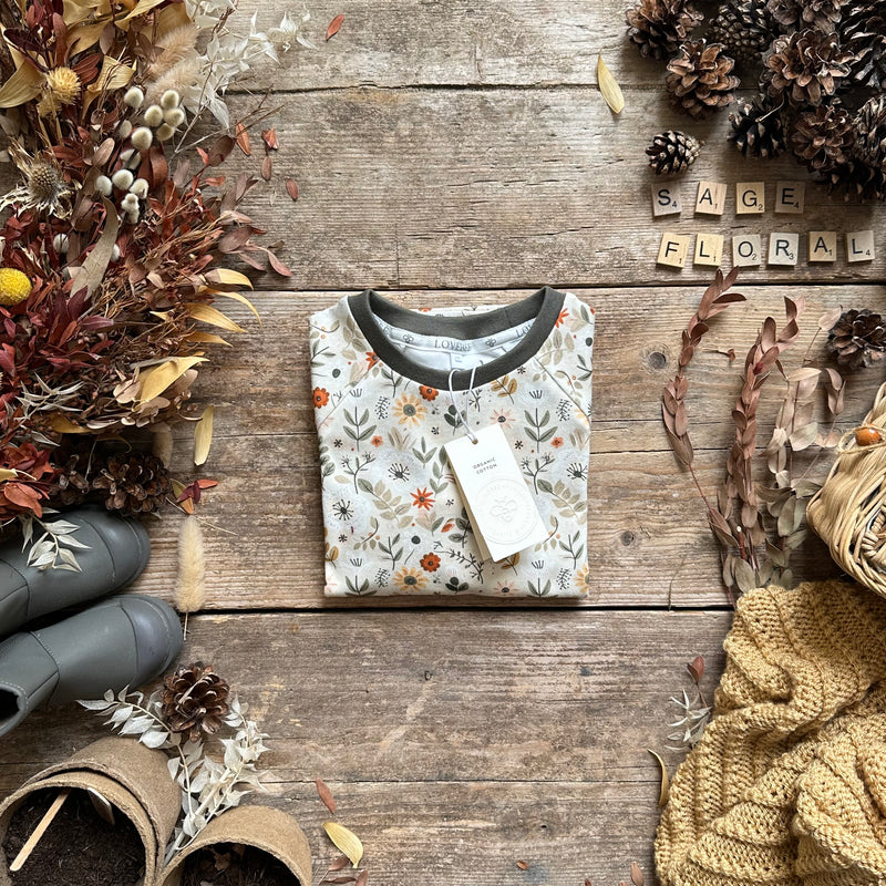 Sage Floral Long Top
