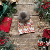 Red Santa Stripe Bobble Hat
