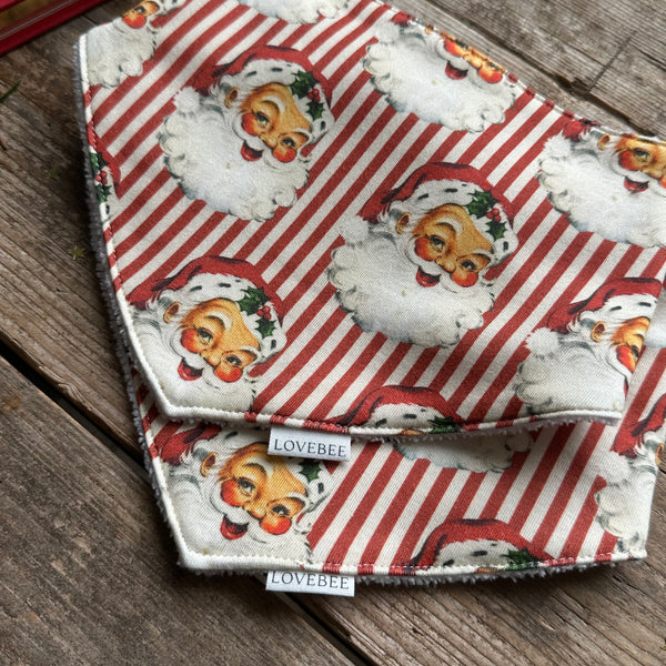 Red Santa Stripe Dribble Bib